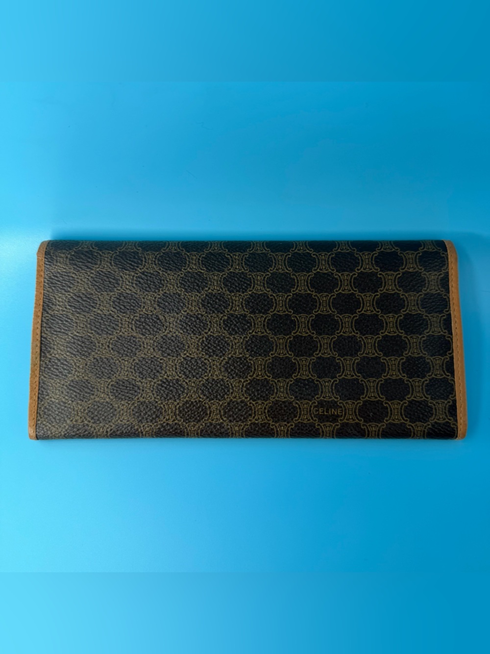 Celine Paris Long Wallet Macadam Brown Cards Pouch Bill Compartment Luxury - Picture 5 of 6